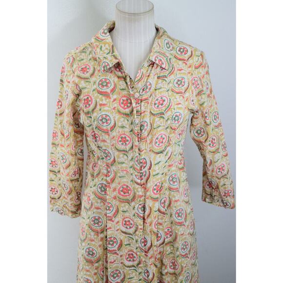 India Julia Amory Dress Womens 1 Floral Button Up Maxi Boho Tiered - Picture 2 of 8